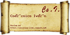 Csócsics Iván névjegykártya