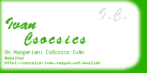 ivan csocsics business card