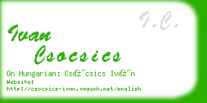 ivan csocsics business card